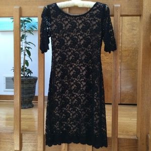 Connected Apparel black lace dress. 4P. NWOT.